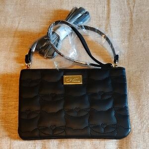 WOMEN: BETSEY JOHNSON! LEATHER CAT MAKEUP POUCH (NWOT)